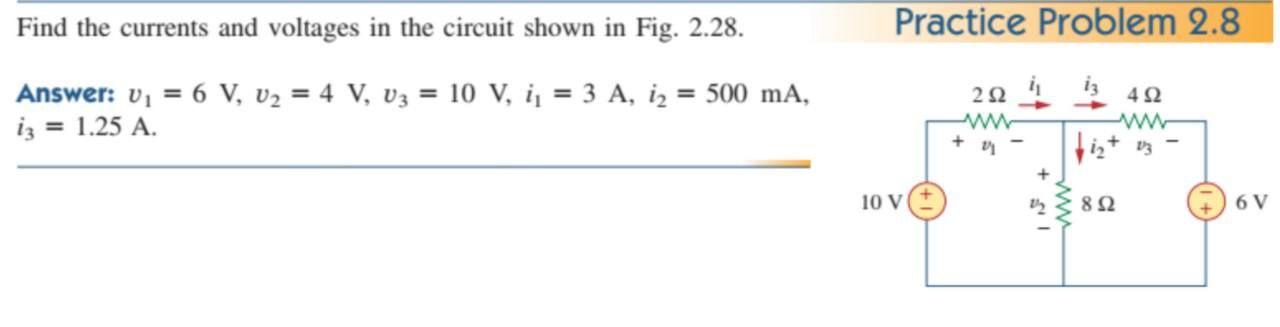 Solved Find the currents and voltages in the circuit shown | Chegg.com