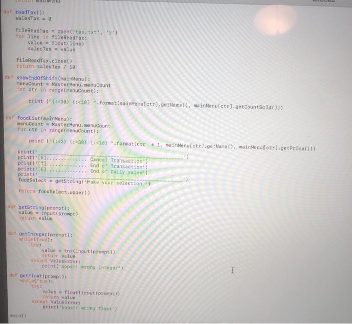 Solved Write a program that will be a Point of Sale system | Chegg.com