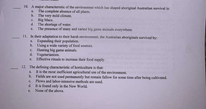 Solved 10. A major characteristic of the environment which | Chegg.com