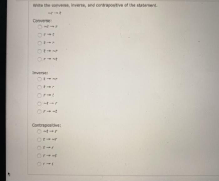 Solved Write The Converse, Inverse, And Contrapositive Of | Chegg.com