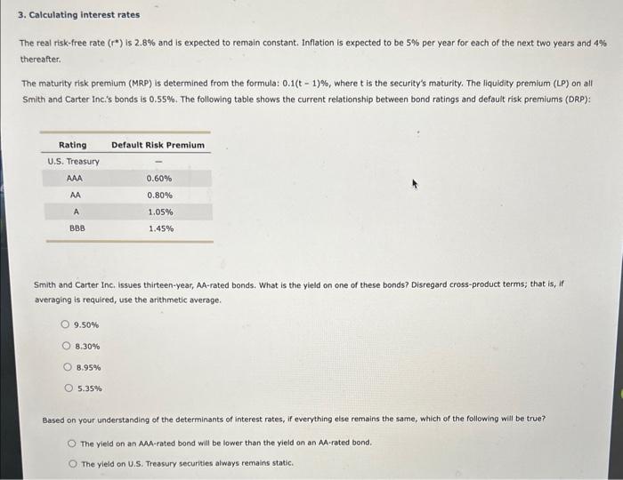 Solved 3. Calculating Interest Rates The Real Risk-free Rate | Chegg.com