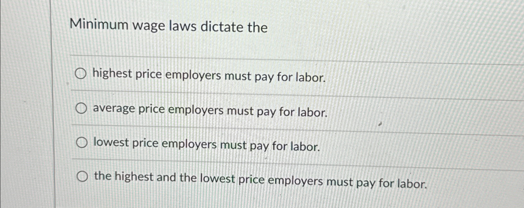 Solved Minimum Wage Laws Dictate Thehighest Price Employers | Chegg.com