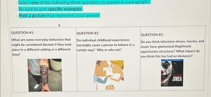 Select one of the following three questions to answer | Chegg.com