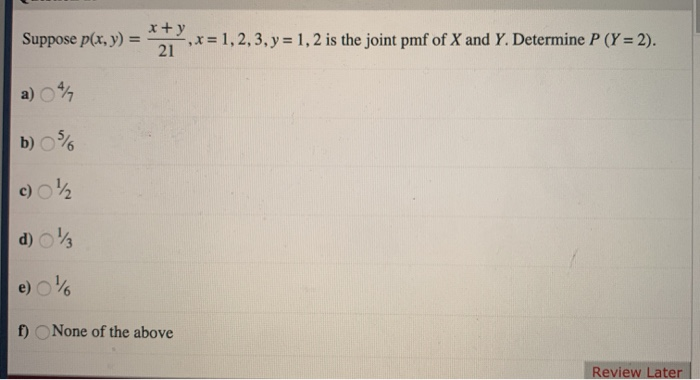 Solved X Y Suppose P X Y X 1 2 3 Y 1 2 Is The J Chegg Com