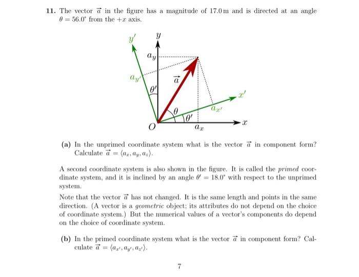 Solved 1. The vector a in the figure has a magnitude of 17.0 | Chegg.com