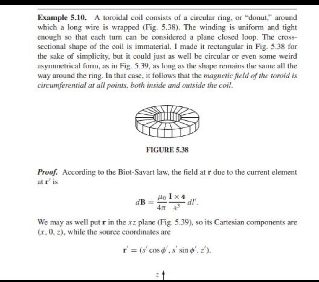 Solved Example 5.10. A toroidal coil consists of a circular | Chegg.com