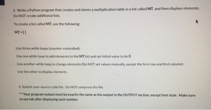 Solved 2. Write a Python program that creates and stores a | Chegg.com