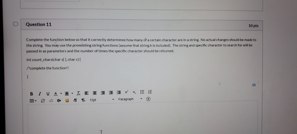 Solved Question 11 10 pts Complete the function below so | Chegg.com
