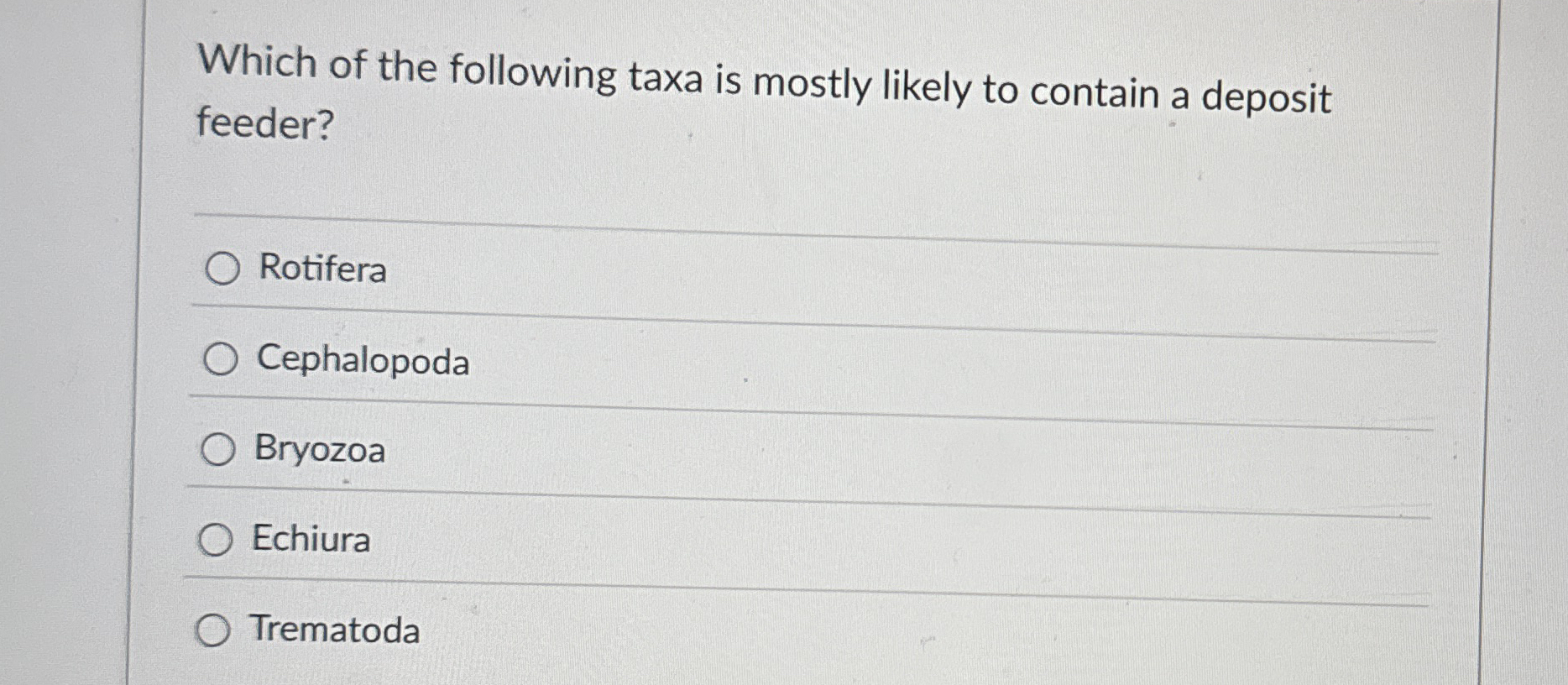 Solved Which of the following taxa is mostly likely to | Chegg.com