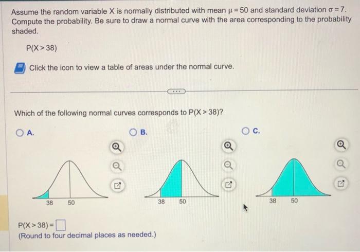 Solved Assume the random variable X is normally distributed | Chegg.com
