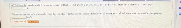 Solved (al Calculate the mass flow rate (in grams per | Chegg.com