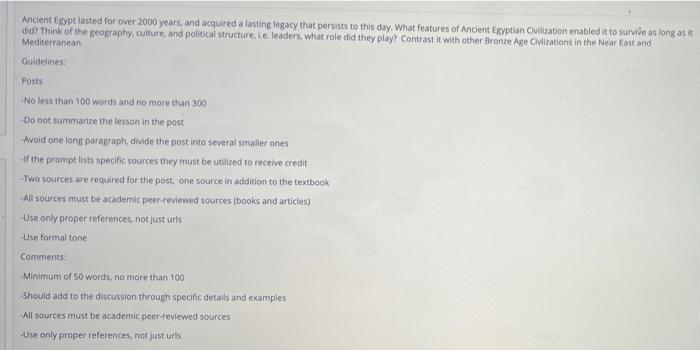 Ancient Egypt lasted for over 2000 years, and | Chegg.com