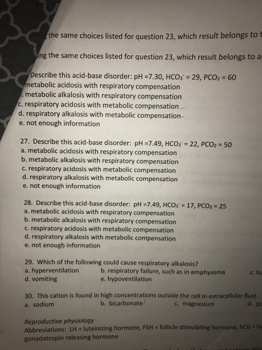 Solved the same choices listed for question 23, which result | Chegg.com
