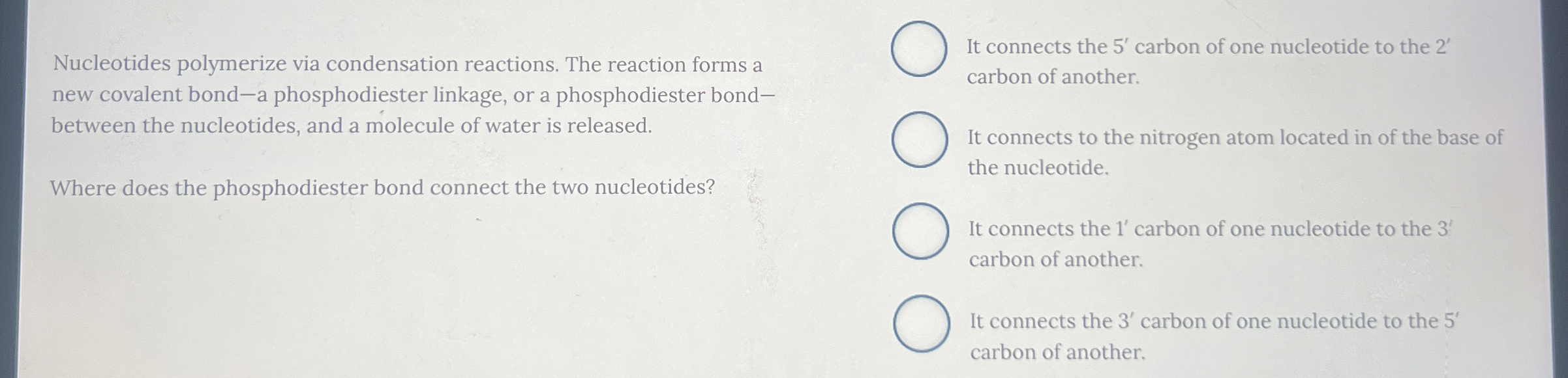Solved Nucleotides polymerize via condensation reactions. | Chegg.com