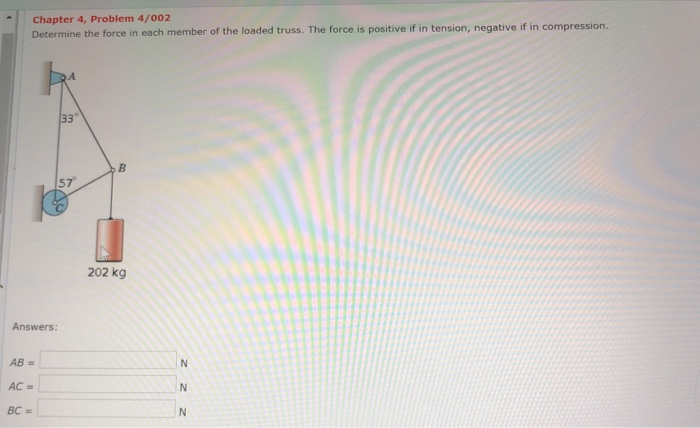 Solved Chapter 4, Problem 4/002 Determine the force in each | Chegg.com