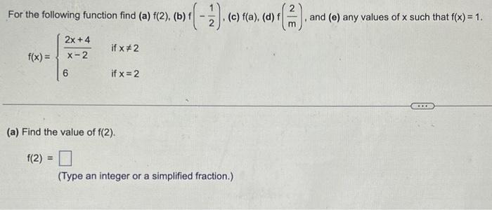 Solved For the following function find (a) | Chegg.com