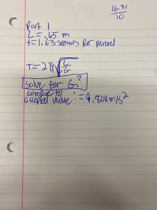 Solved 16.31 10 part I L = 65 m t=1163 seconds per perioel | Chegg.com