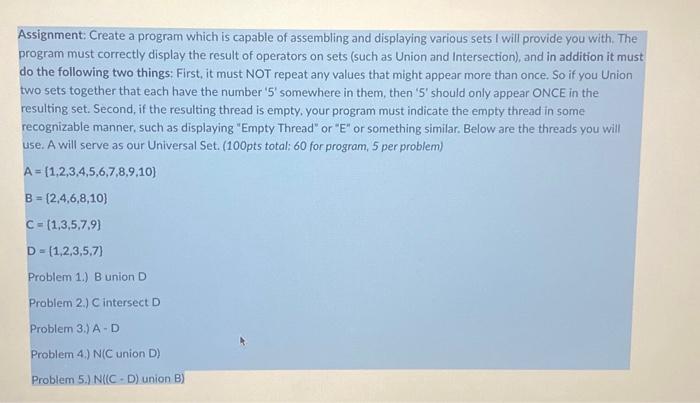 Solved Assignment: Create a program which is capable of | Chegg.com