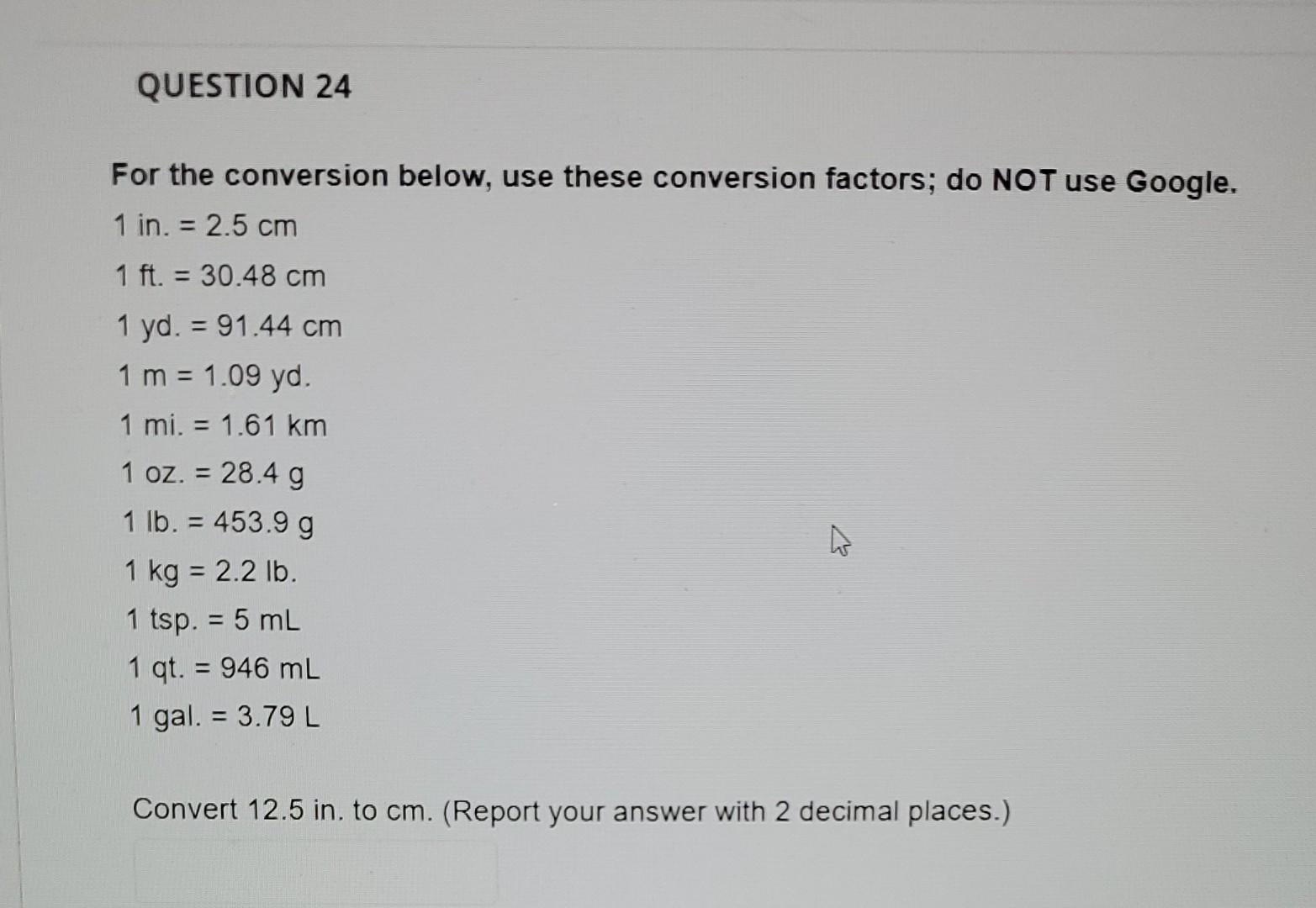Solved For the conversion below, use these conversion | Chegg.com