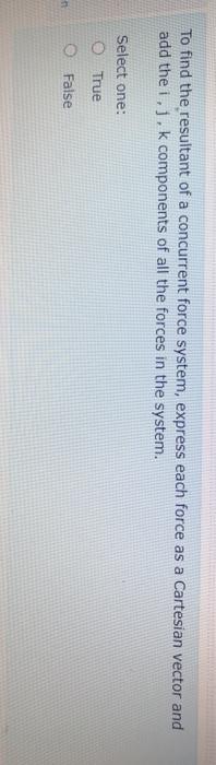 Solved To find the resultant of a concurrent force system, | Chegg.com