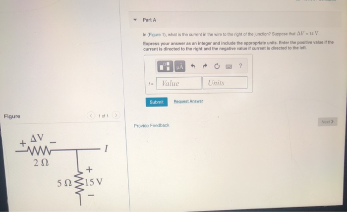 Solved Part A In (Figure 1), what is the current in the wire | Chegg.com