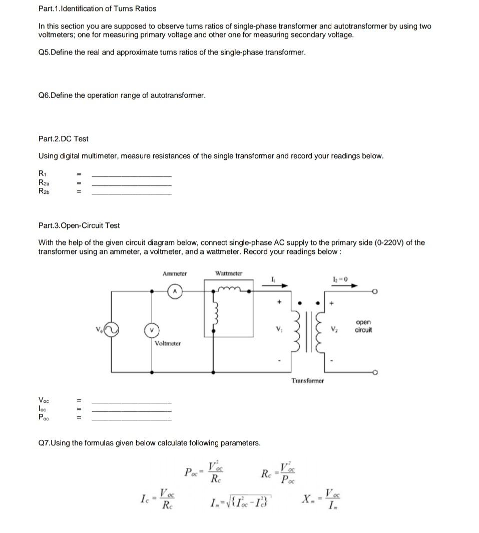 Solved Part.1. Identification of Turns Ratios In this | Chegg.com