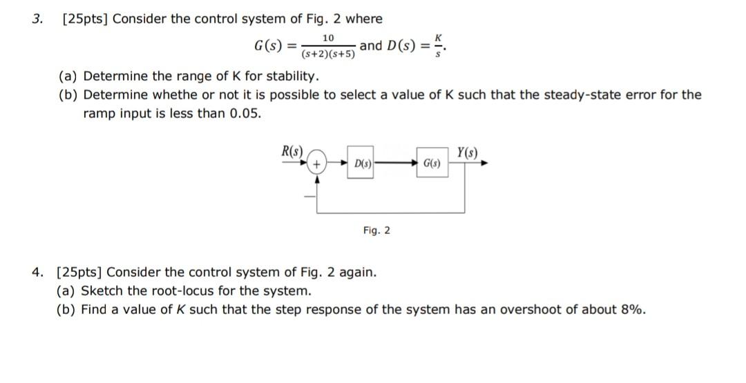 Solved R(S) Y($) D(S) G(5) Fig. 2 4. [25pts] Consider the | Chegg.com