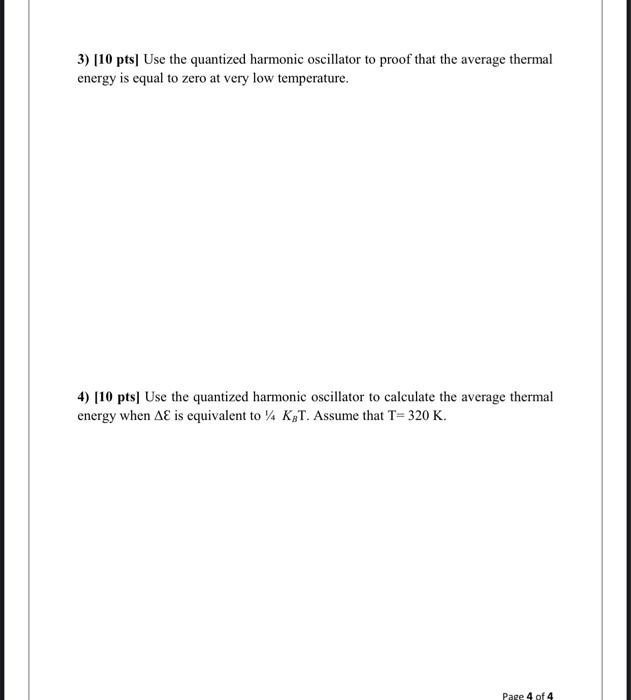 Solved 1) 145 pts Consider a system with two energy levels | Chegg.com