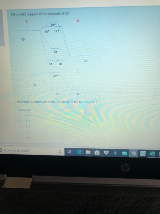 Solved Fill the MO diagram of the molecule of Co IA la la | Chegg.com