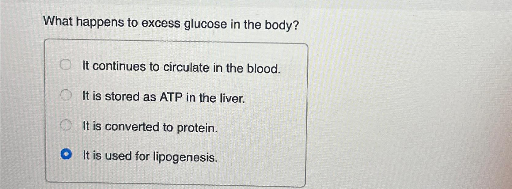 What Happens To Excess Glucose In The Body