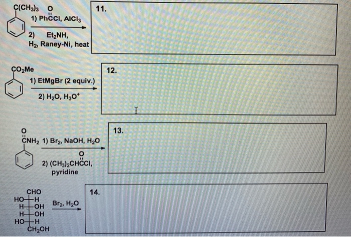 Solved 11 C Ch3 30 1 Phcci Aici 2 Et2nh H2 Raney N Chegg Com