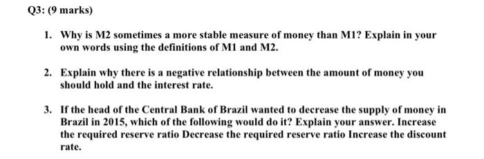 Solved Q3: (9 marks) 1. Why is M2 sometimes a more stable | Chegg.com
