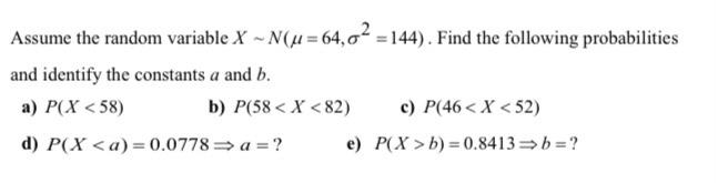 Solved Assume The Random Variable X N U 64 62 1 44 Chegg Com