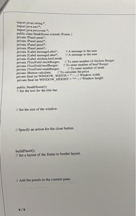 Solved its in java follow the requirements pleasefollow each | Chegg.com