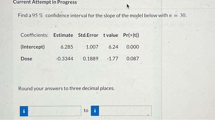 Solved Find a 95% confidence interval for the slope of the | Chegg.com