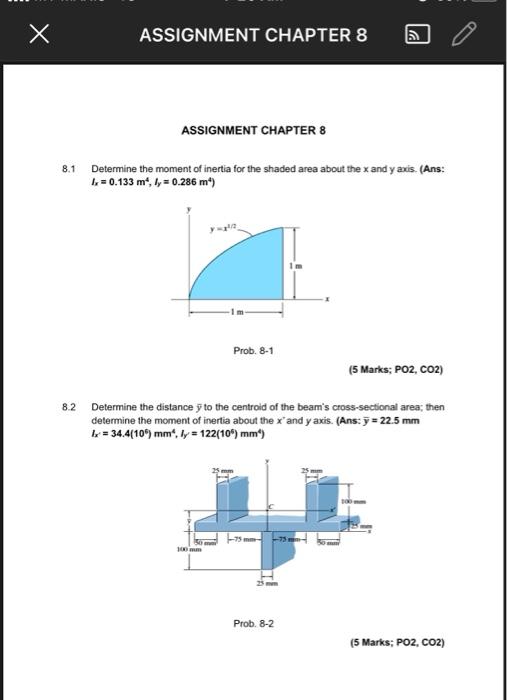 Solved X ASSIGNMENT CHAPTER 8 ASSIGNMENT CHAPTER 8 8.1 | Chegg.com