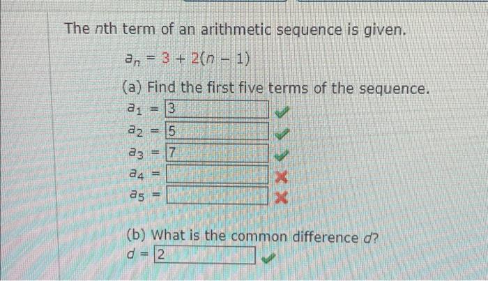 Solved The nth term of an arithmetic sequence is given. a, = | Chegg.com
