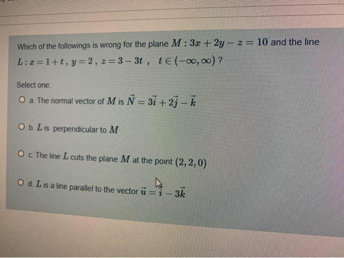 Solved Which Of The Followings Is Wrong For The Plane M Chegg Com