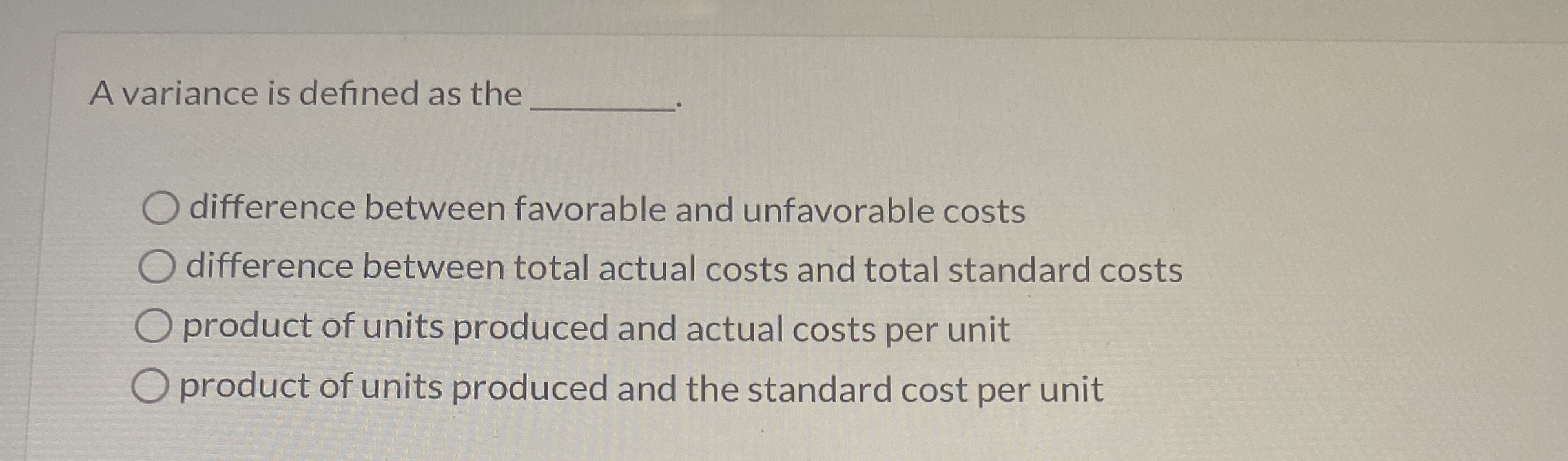 Solved A variance is defined as the difference between | Chegg.com