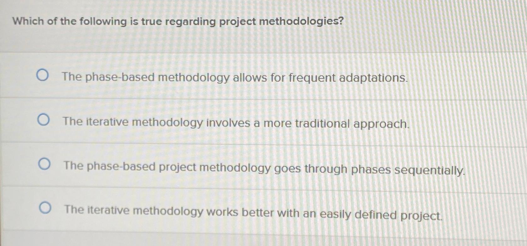 Solved Which of the following is true regarding project | Chegg.com