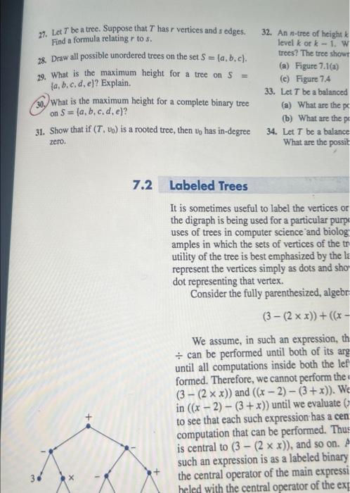 Solved 27. Let T Be A Tree. Suppose That T Has R Vertices | Chegg.com