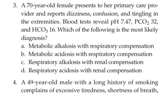 Solved 3. A 70-year-old female presents to her primary care | Chegg.com