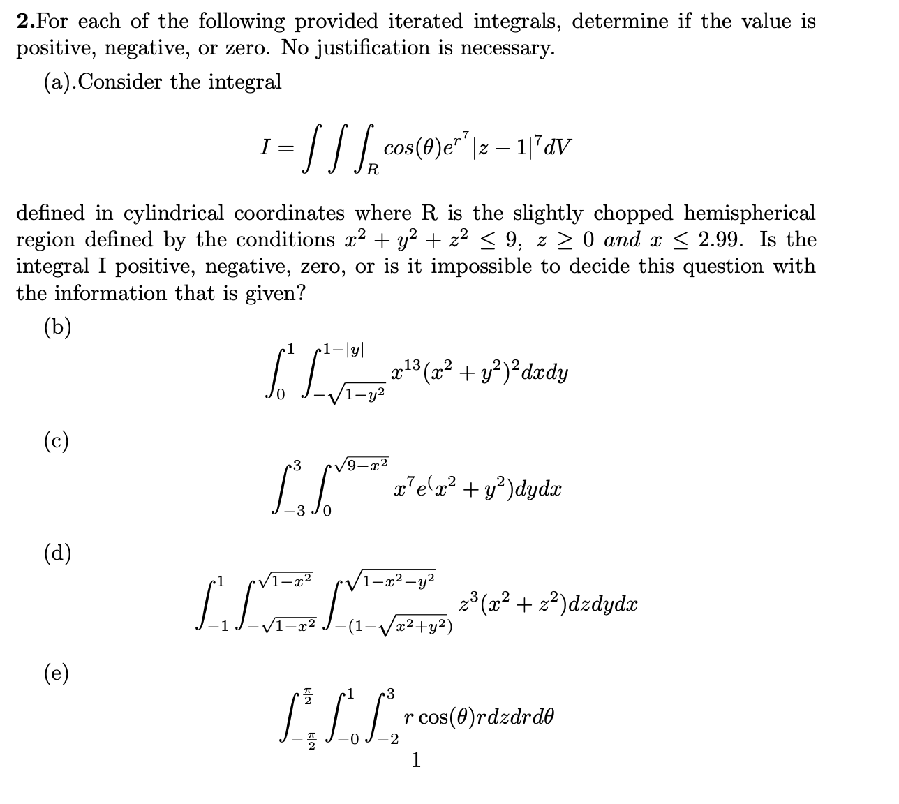 Solved 2.For each of the following provided iterated | Chegg.com