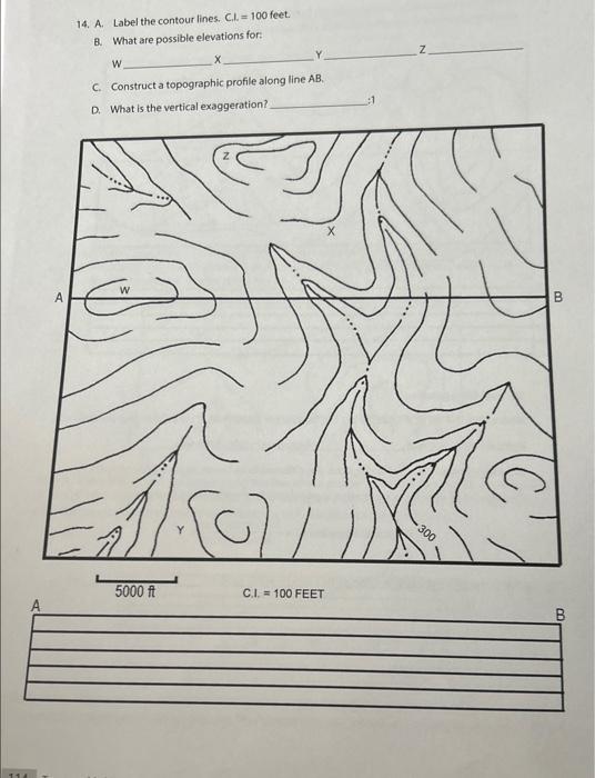 Solved 3. A. Construct A Topographic Profile Along Line AB. | Chegg.com