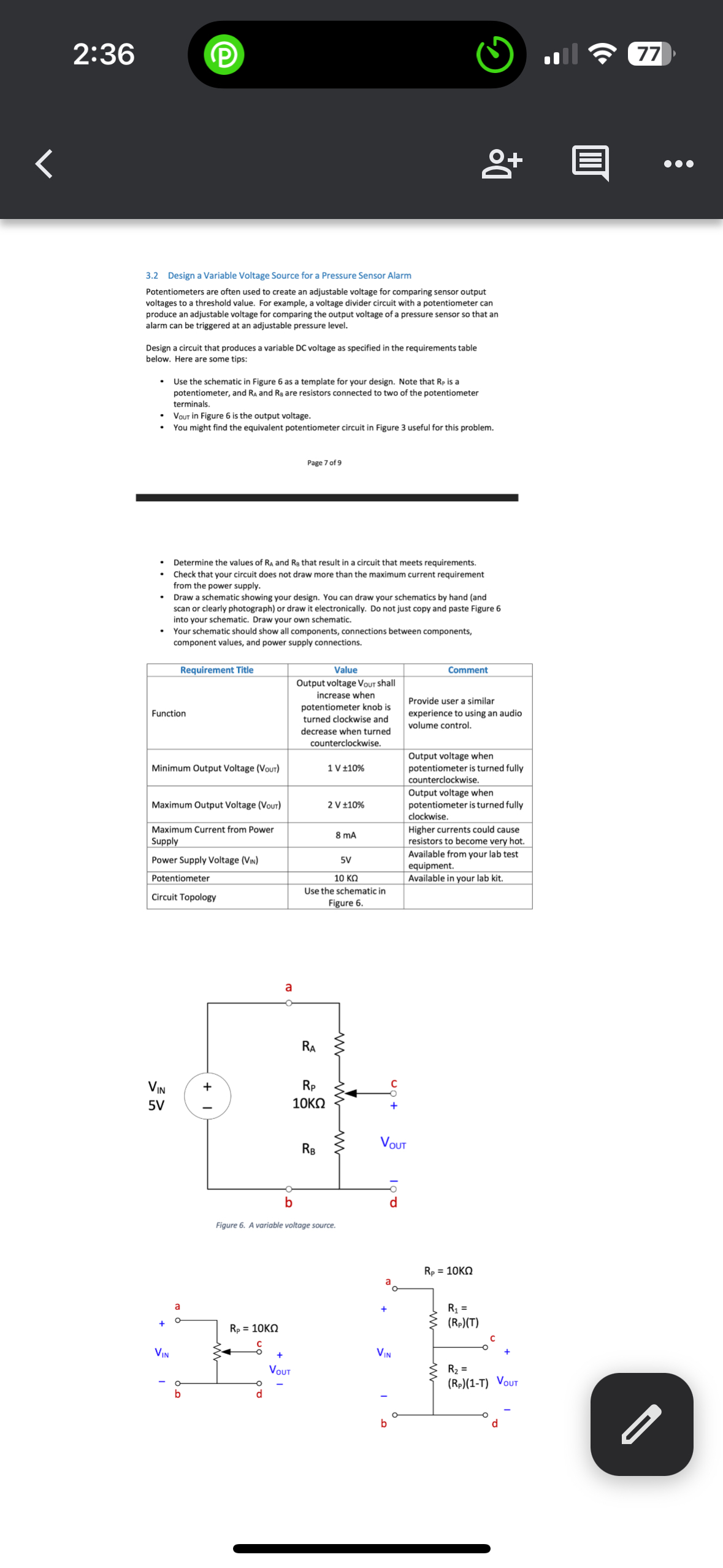 3.2 ﻿Design a Variable Voltage Source for a Pressure | Chegg.com ...