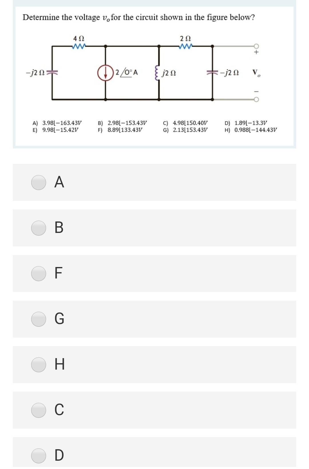 Solved Determine the voltage v. for the circuit shown in the | Chegg.com
