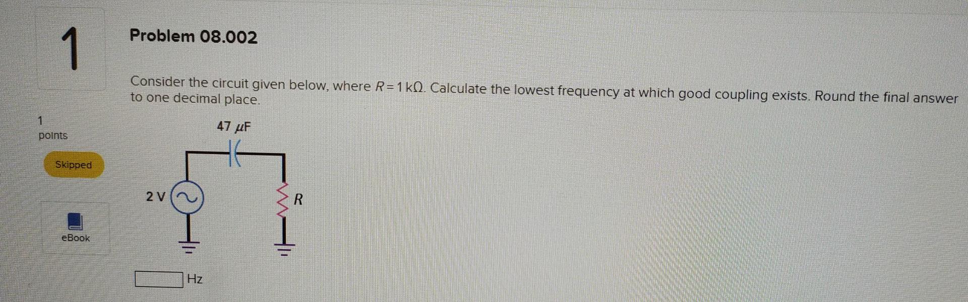 Solved Problem 08.002 1 Consider the circuit given below, | Chegg.com