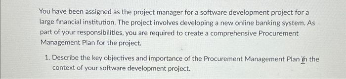 Solved You have been assigned as the project manager for a | Chegg.com