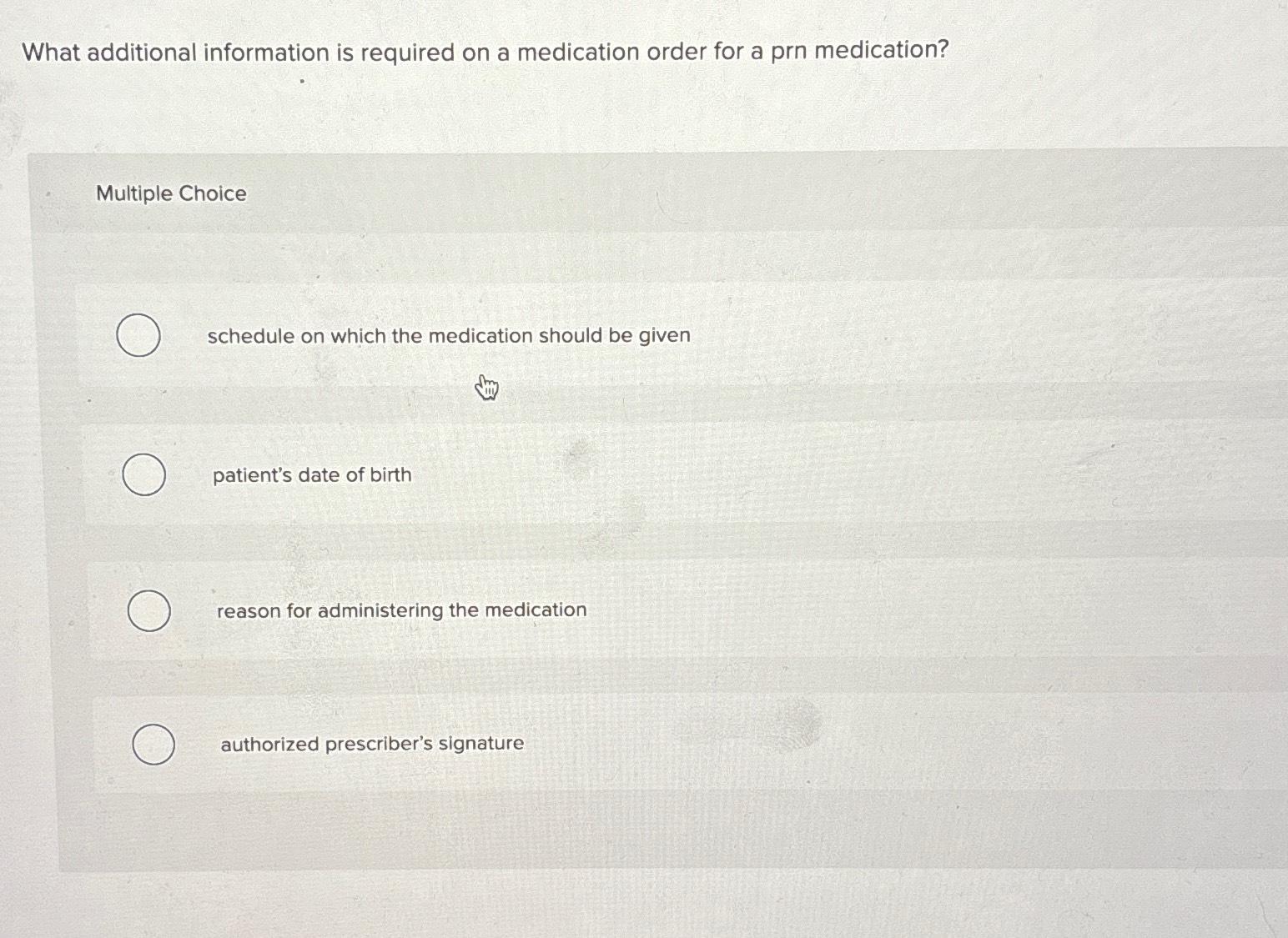 Solved What additional information is required on a