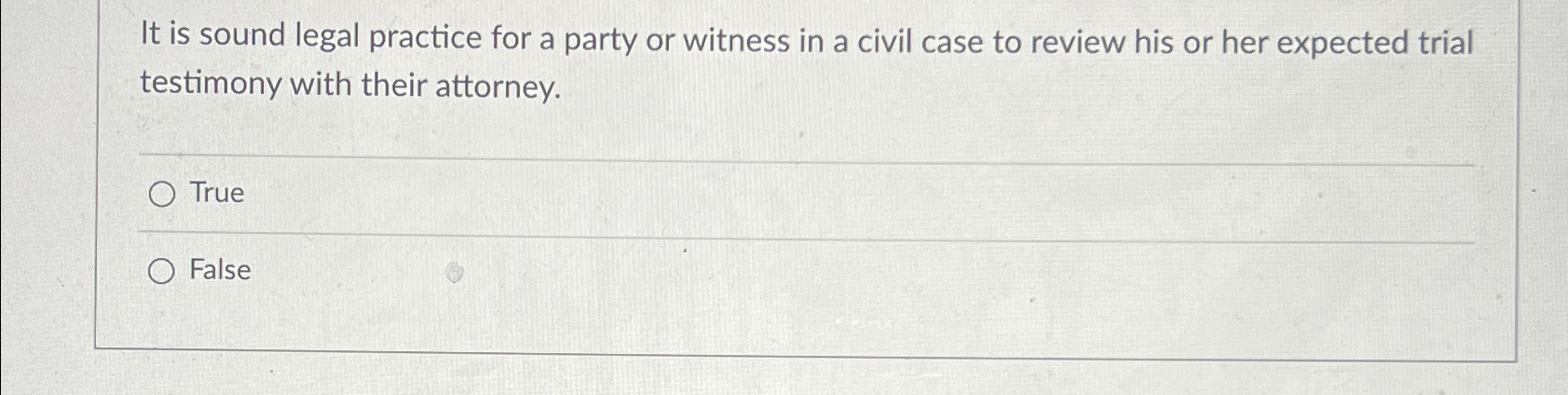 Solved It is sound legal practice for a party or witness in | Chegg.com